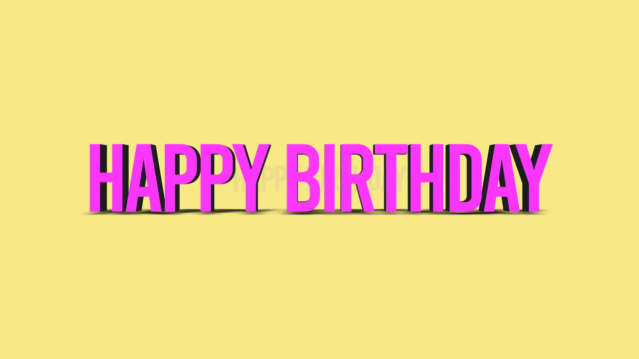 texto de feliz cumpleaños rodante en degradado amarillo