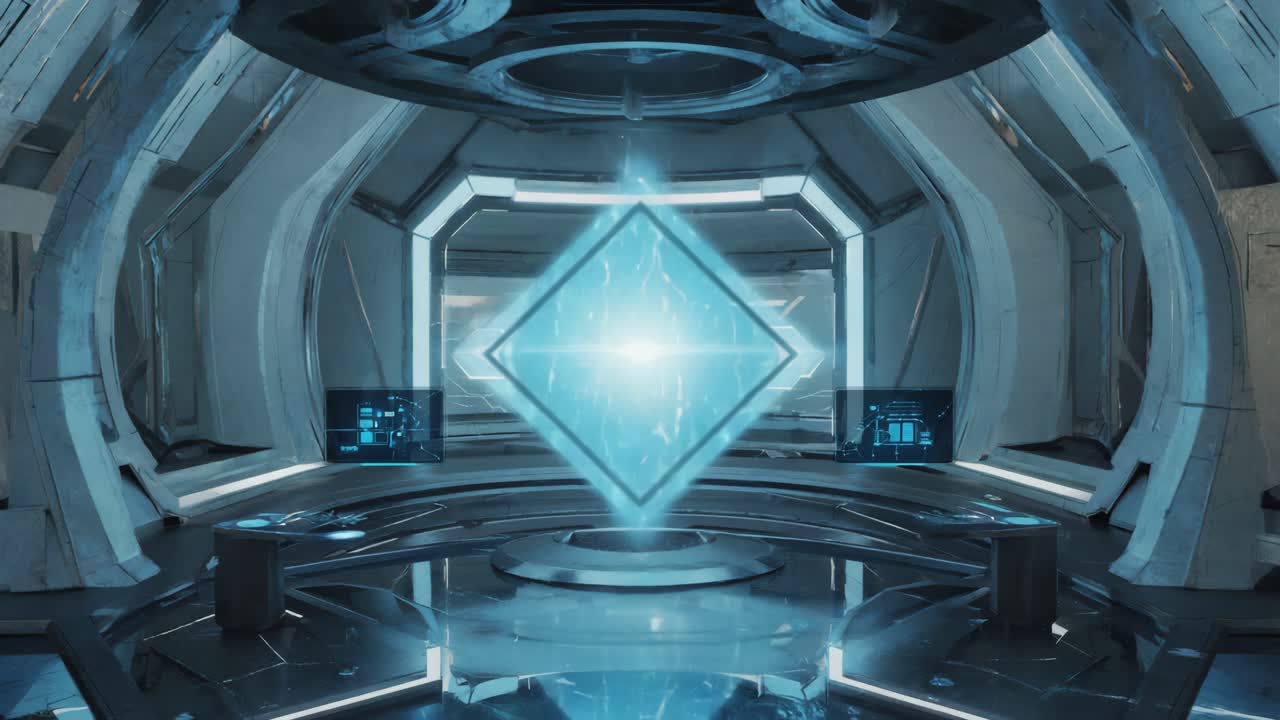 Futuristic Sci-Fi Room with Diamond Energy Portal