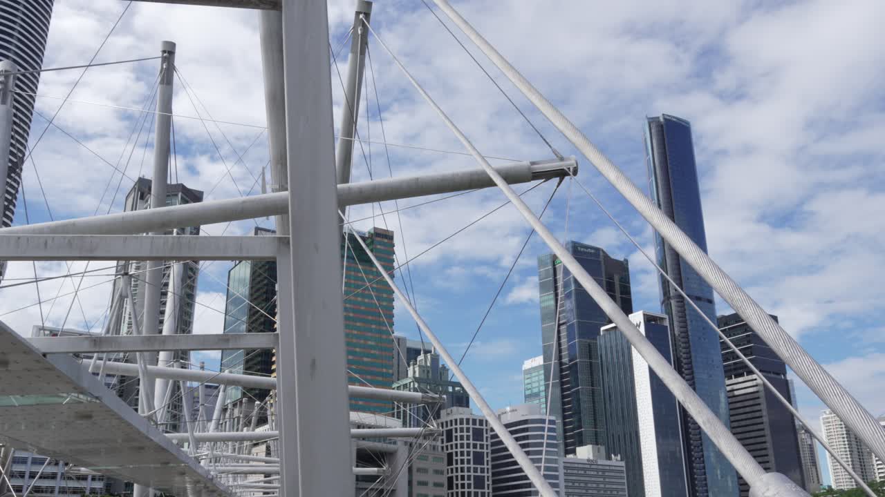 Modern Bridge with City Skyline in the Background