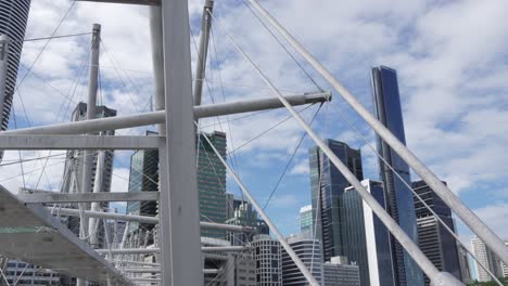 modern bridge with city skyline in the background