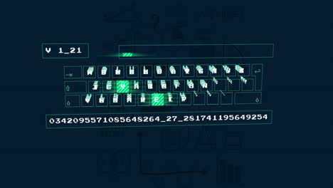 animación del procesamiento de datos digitales sobre un fondo oscuro