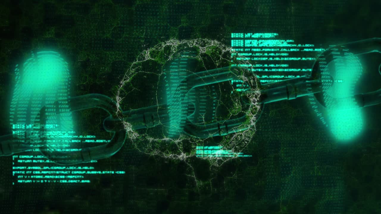 animación del cerebro humano girando sobre la cadena