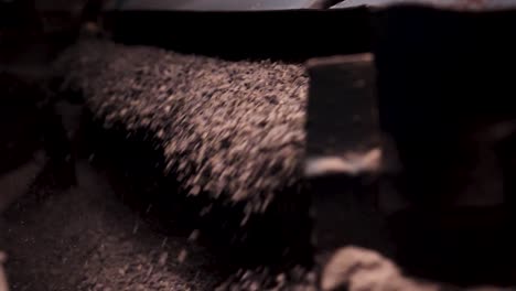 industrial conveyor belt with gravel