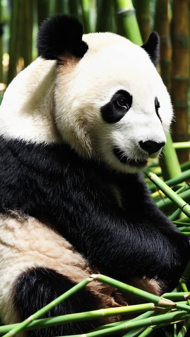 Panda en un bosque de bambú