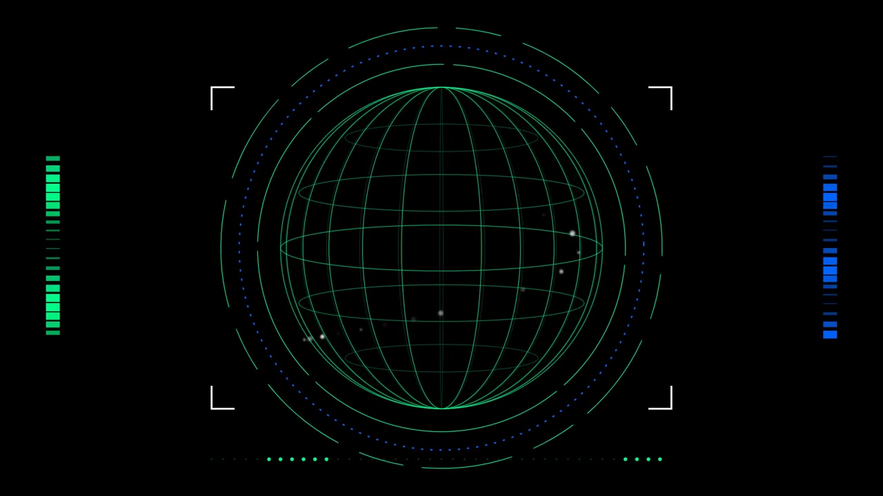 Interfaccia Globo Digitale con Animazione Radar di Scansione