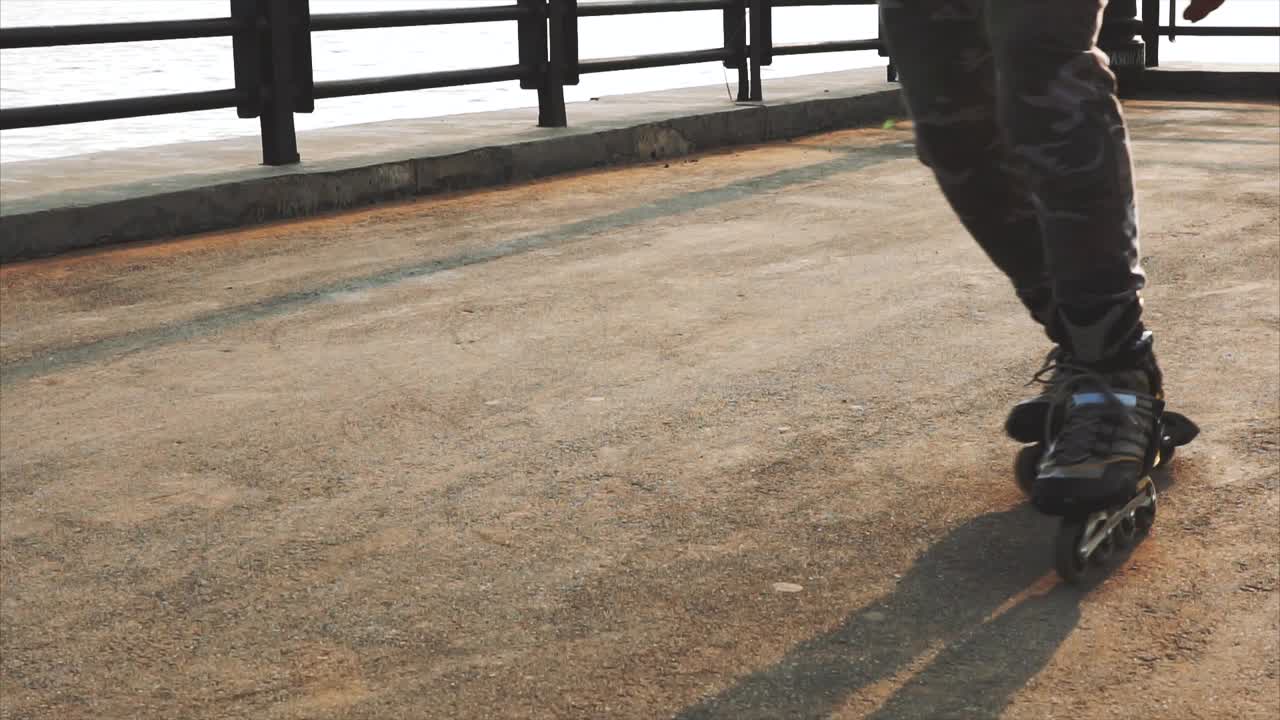 Person Rollerblading Outdoors
