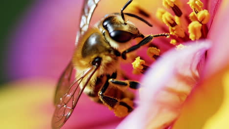 honeybee on dahlia flower
