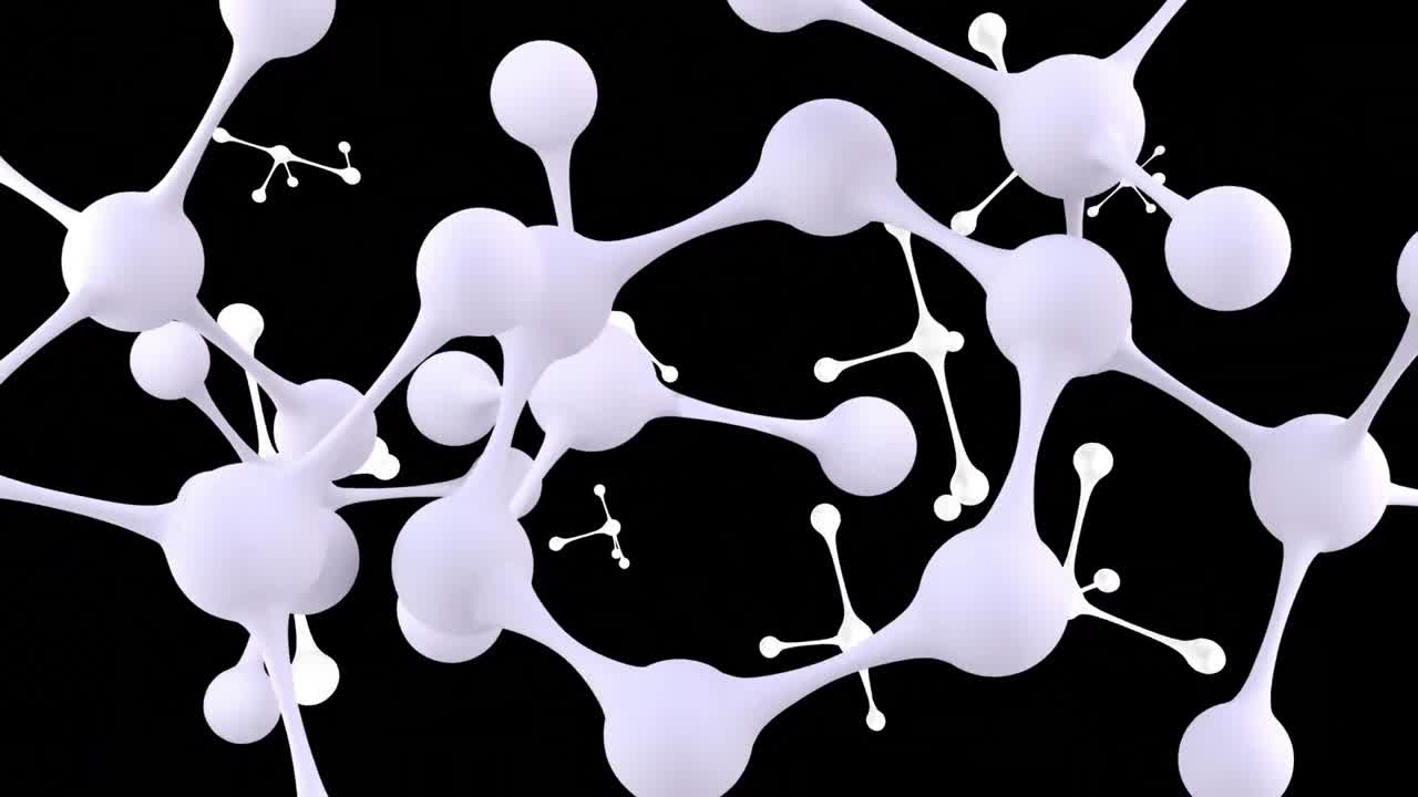 검은색 배경에 연결 네트워크의 애니메이션