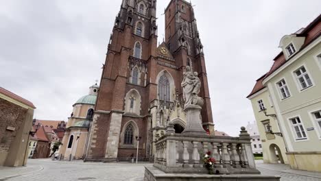 st john the baptist cathedral on an early quiet morning in wroclaw, poland