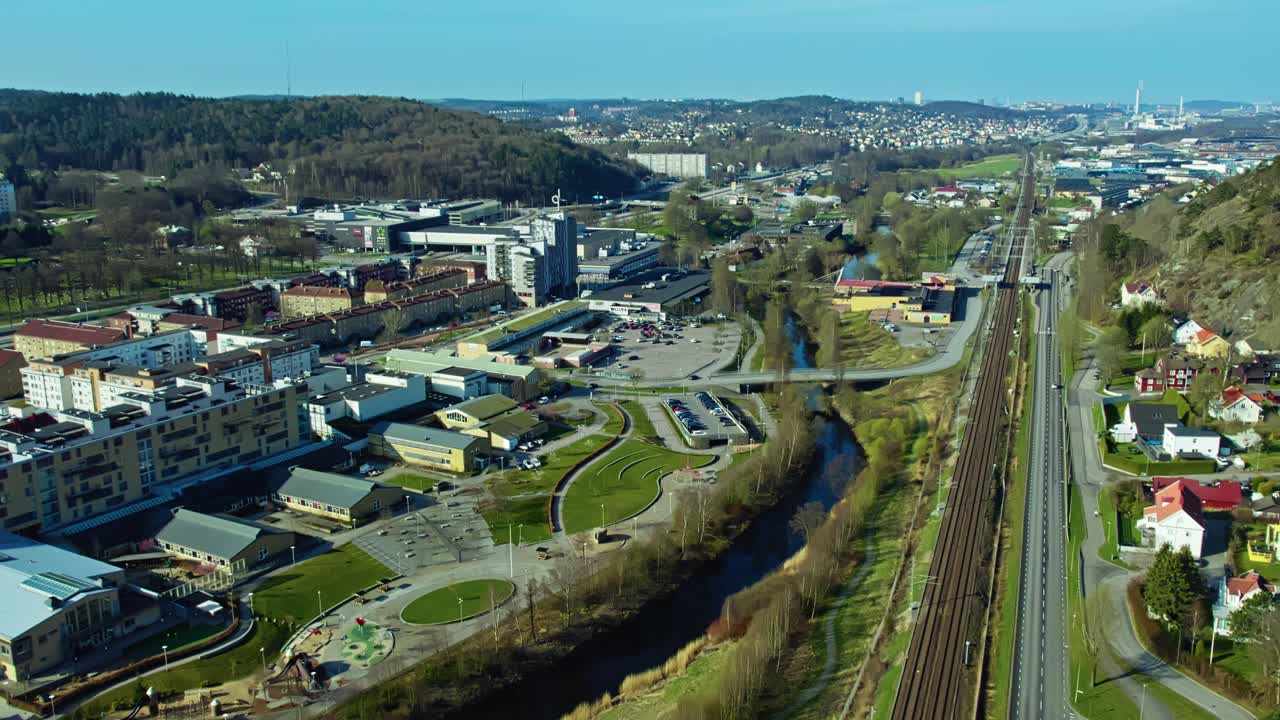Partille suburban municipality in Gothenburg urban area, Sweden. Aerial