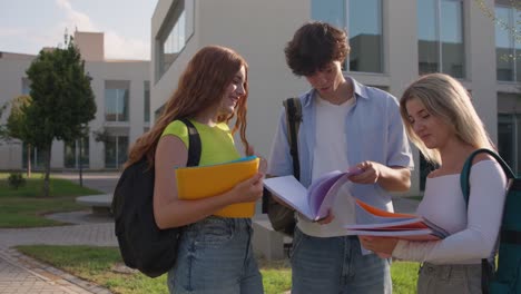 Students collaborating on campus