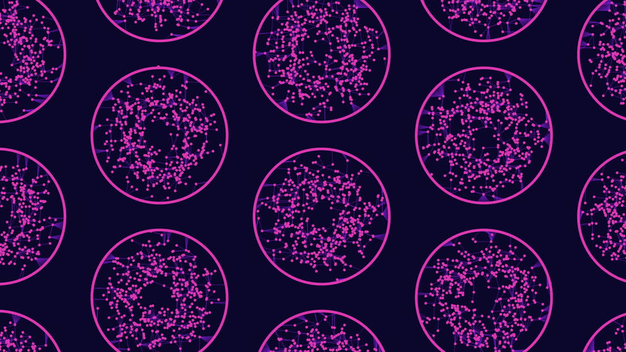 círculos verdes flotando en el centro sobre un fondo negro