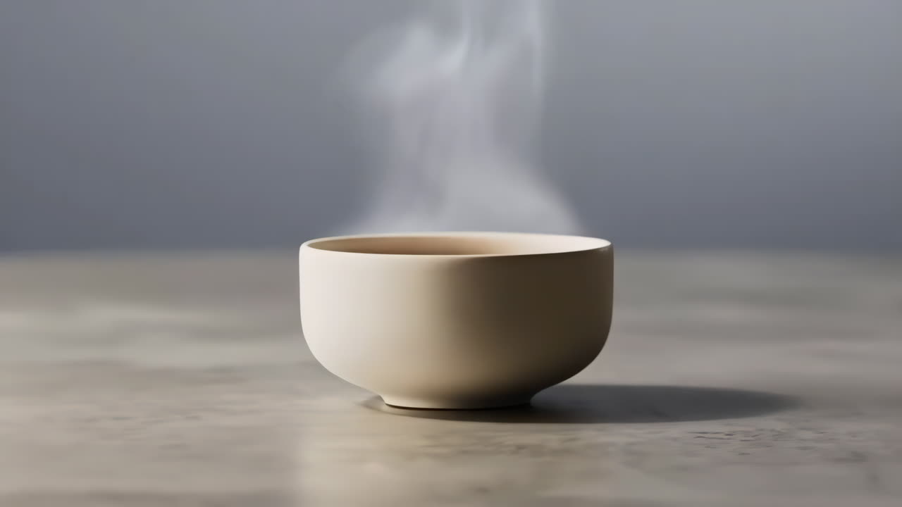 증기 있는 차 한 잔