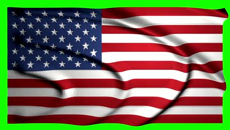 usa waving flag green screen united states animation
