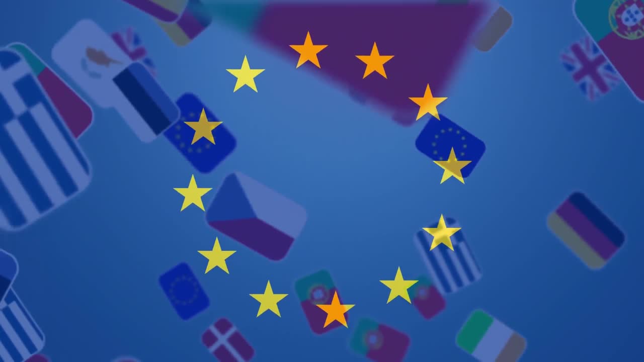 Animazione della bandiera dell'Unione Europea.