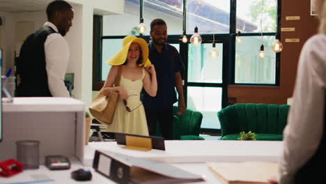 receptionist providing luxury service