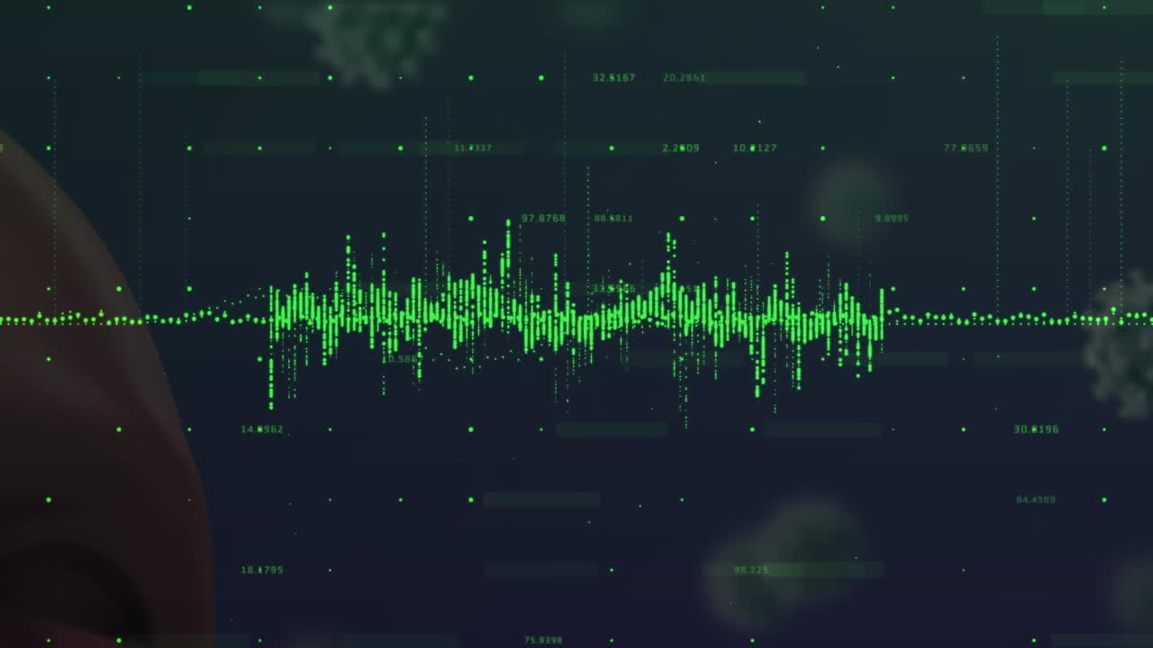 Animation of green data processing over covid 19 cells