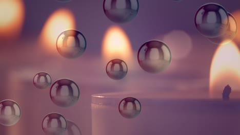 animación de velas de té con puntos de luz parpadeantes