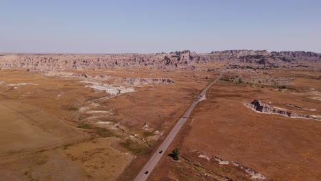 aerial view of the badlands national park