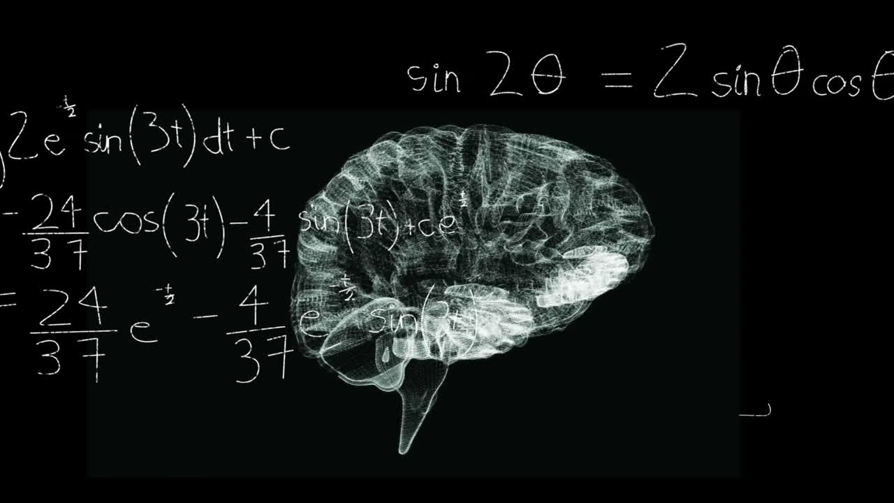 animación del cerebro con tecnología y procesamiento de datos