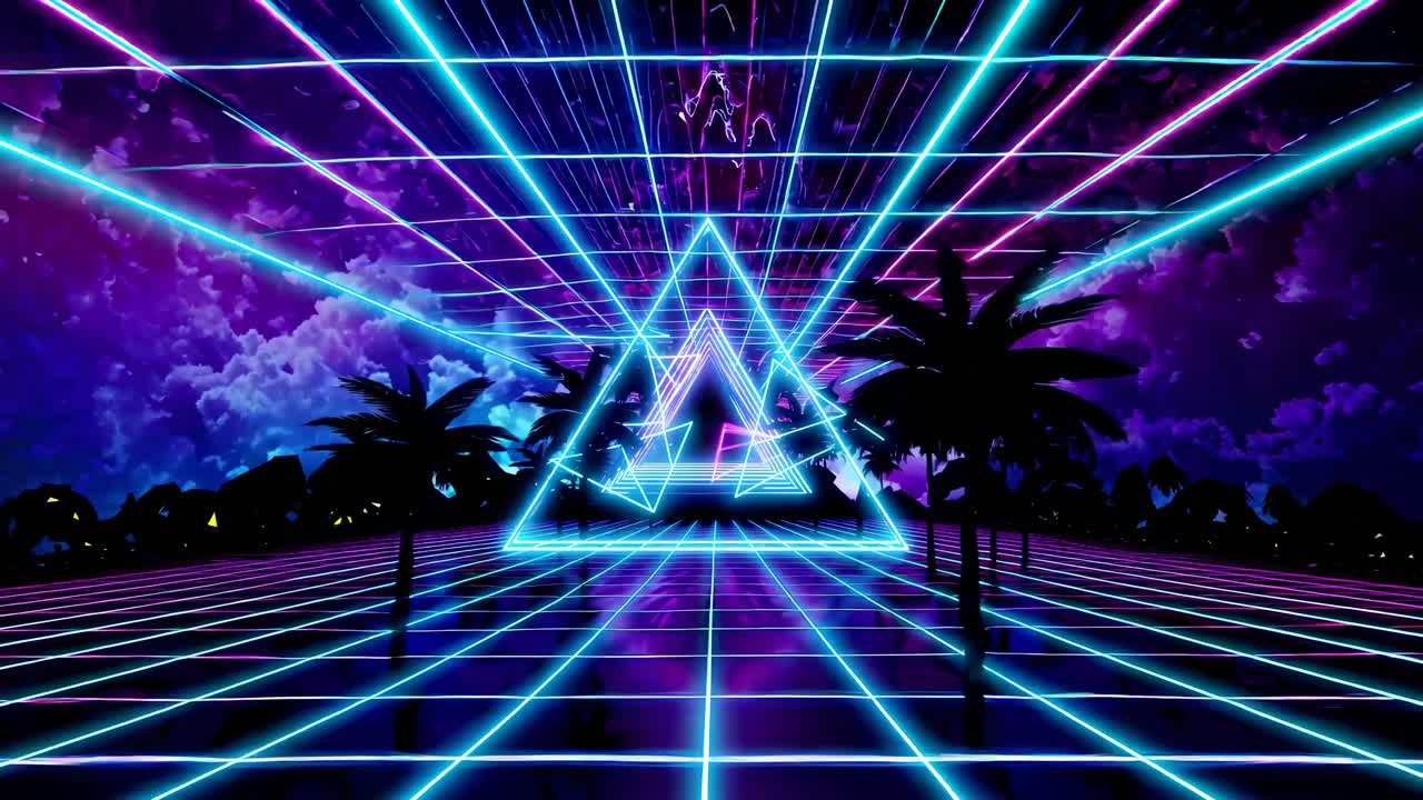 túnel tropical retro futurista