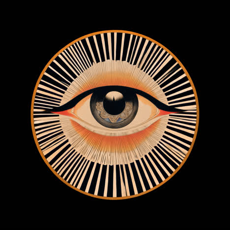 abstract eye design illustration animation isolated asset, transparent 4k video, alpha channel