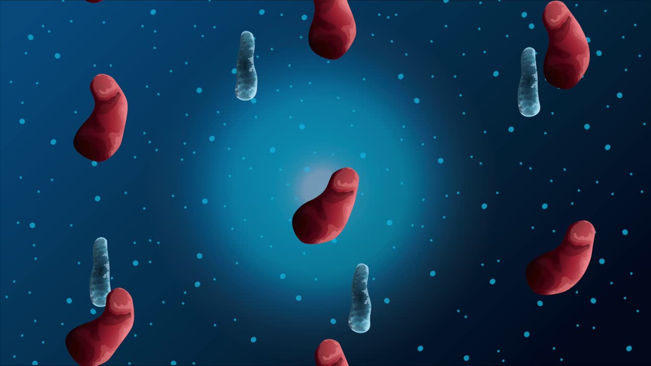 el fondo del cartel de células sanguíneas fluidas