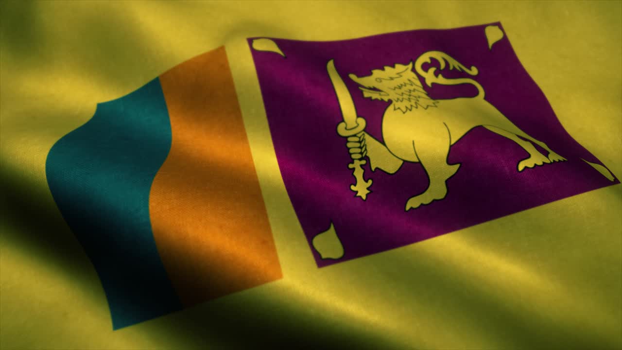 la bandera de sri lanka ondeando en el viento. la bandera nacional de sri lanka. el signo de sri lanka animación de bucle sin costuras. 4k