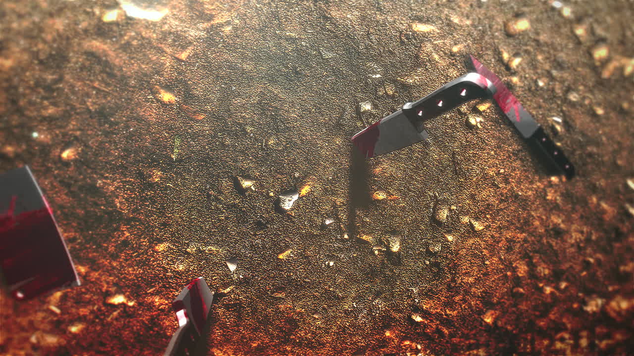 fondo de terror místico con sangre oscura y cuchillo 1