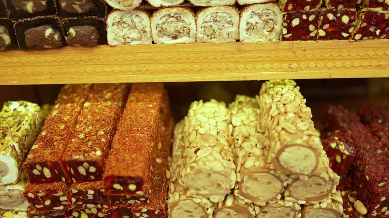 Turkish Desserts Lokma and Baklava Video, Istiklal Street Taksim, Beyoglu Istanbul Turkey
