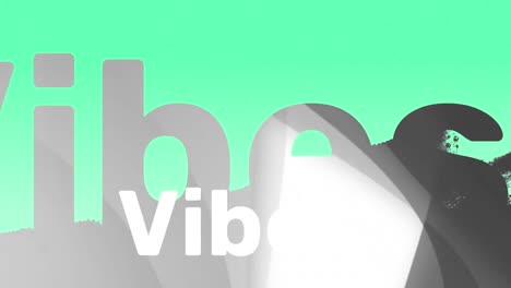 animación de texto de vibraciones en fondo verde