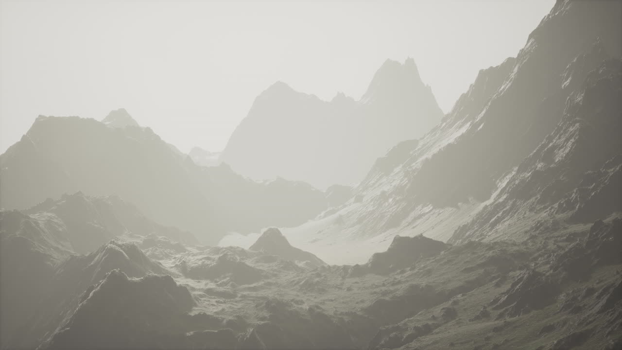 안개 가 가득 한 산악 풍경