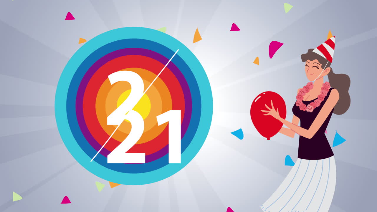 mujer celebrando su 20o cumpleaños