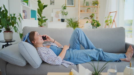 happy woman sharing good news