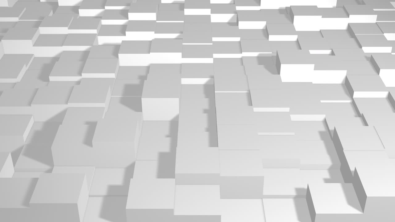 3d abstract animated looped background. white cubes pattern animation. motion design abstract geometrical shapes. stock video, live wallpaper backdrop. Squares, Geometric Surface