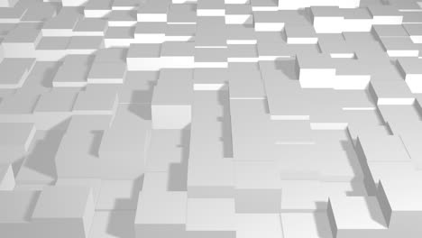3d abstracto animado fondo en bucle. animación de patrones de cubos blancos. diseño de movimiento formas geométricas abstractas. video de stock, telón de fondo de papel tapiz en vivo. cuadrados, superficie geométrica