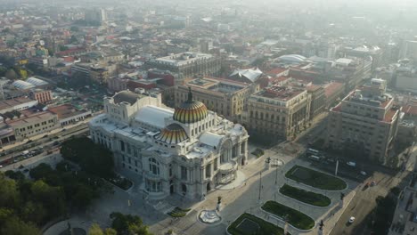 palacio de bellas artes, distrito histórico de la ciudad de méxico, vista aérea de pájaro