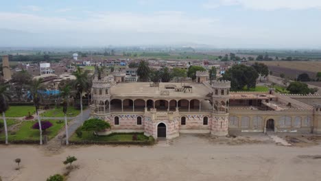 Drone-video-of-an-abandoned-palace-or-castle-called-"Castillo-Unanue