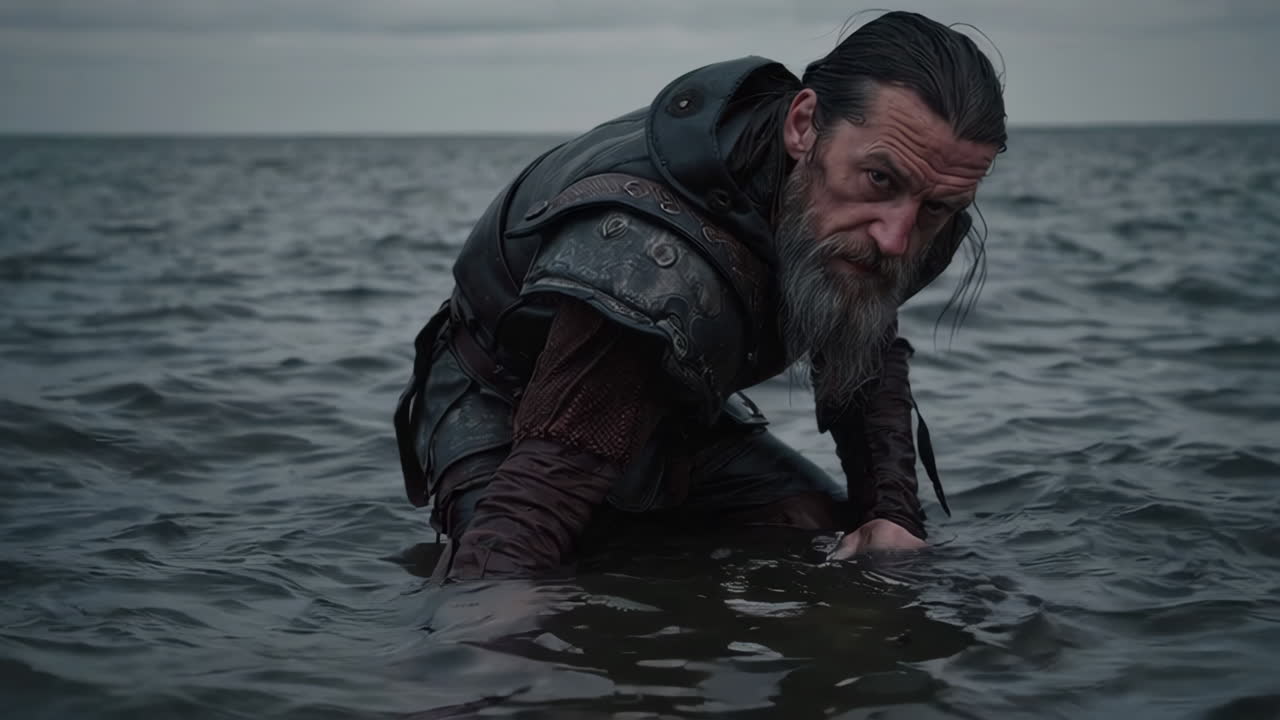 Viking Warrior in the Water