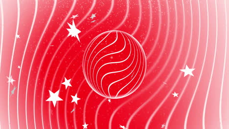 animation of stars falling over white stripes on red background