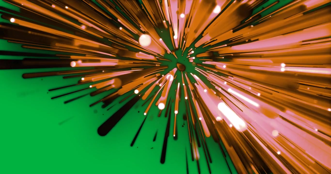 Animation of glowing pink and orange fibre optic strands on transparent background