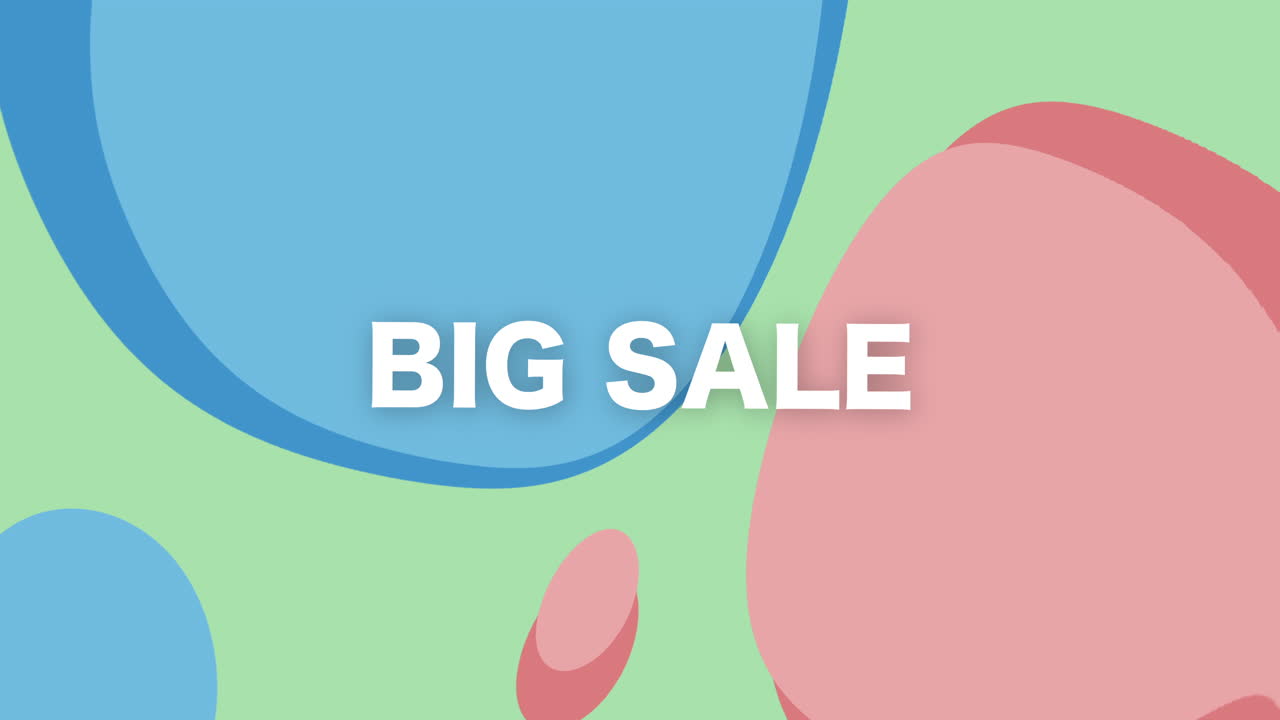 A vibrant motion graphic showcases an exciting big sale event