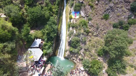 aerial shot of kefrida waterfalls