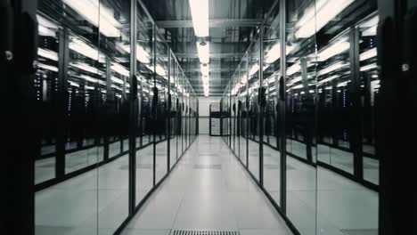 this location showcases a vast data center filled with rows of sleek server racks and advanced cooling systems maintaining optimal conditions.