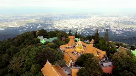 4k aerial footage of doi suthep famous chiang mai temple 2