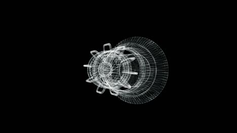 hologram screen of a jet turbine engine - loop