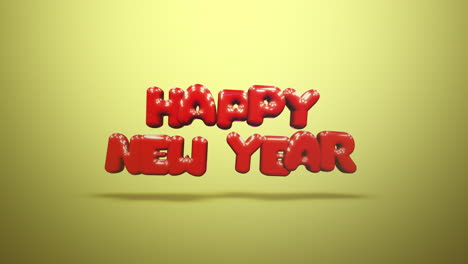 texto de feliz año nuevo moderno y colorido en un degradado amarillo vivo