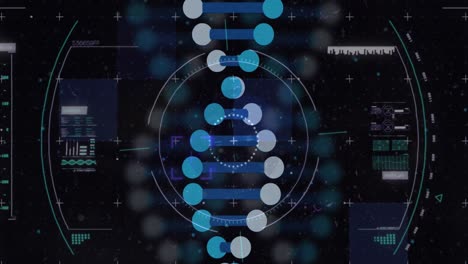 Animation-Des-Scope-Scannens-über-Einem-DNA-Strang