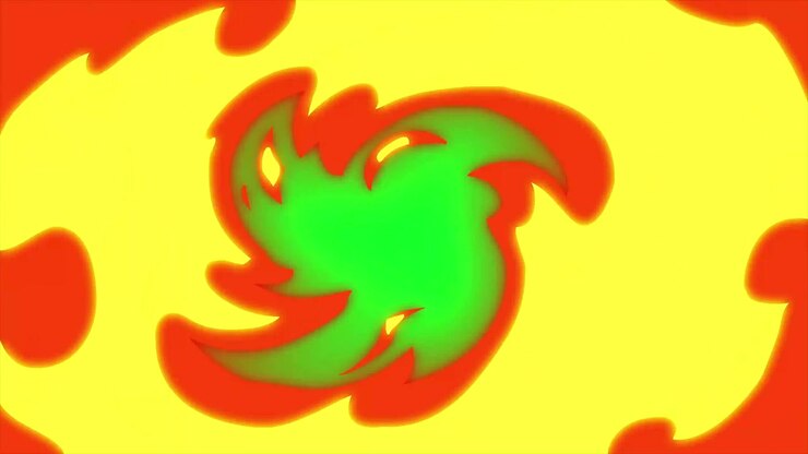 4K Cartoon Fire Transition and Fire Elements: Flash FX Fire Transition Animation on Green Screen Background