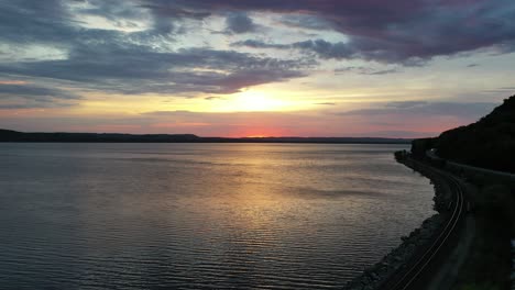 sunset over a river